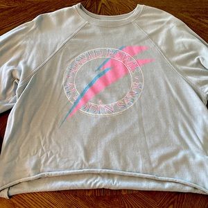 Bowie cropped raw hem sweatshirt SZ S
